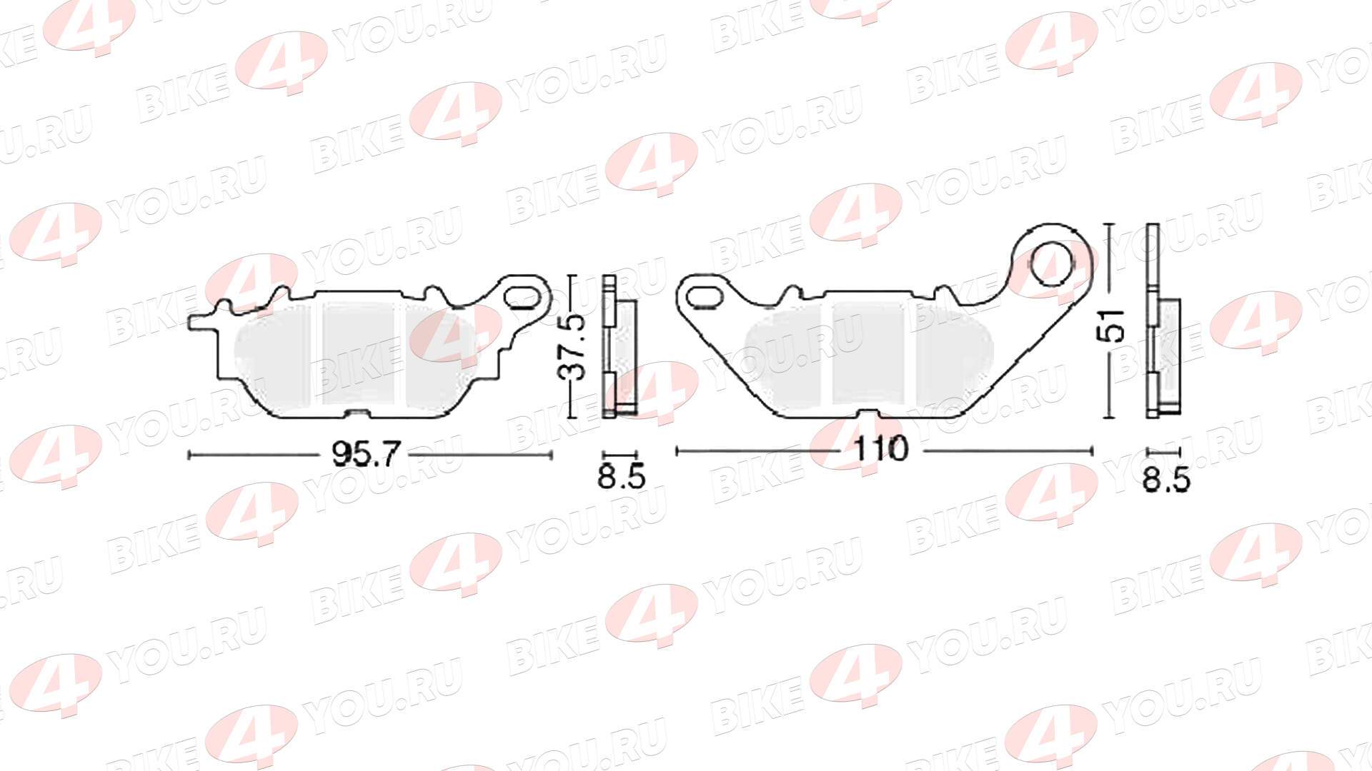 Колодки тормозные дисковые №19 X-TECH (semi-metallic) полуметаллические